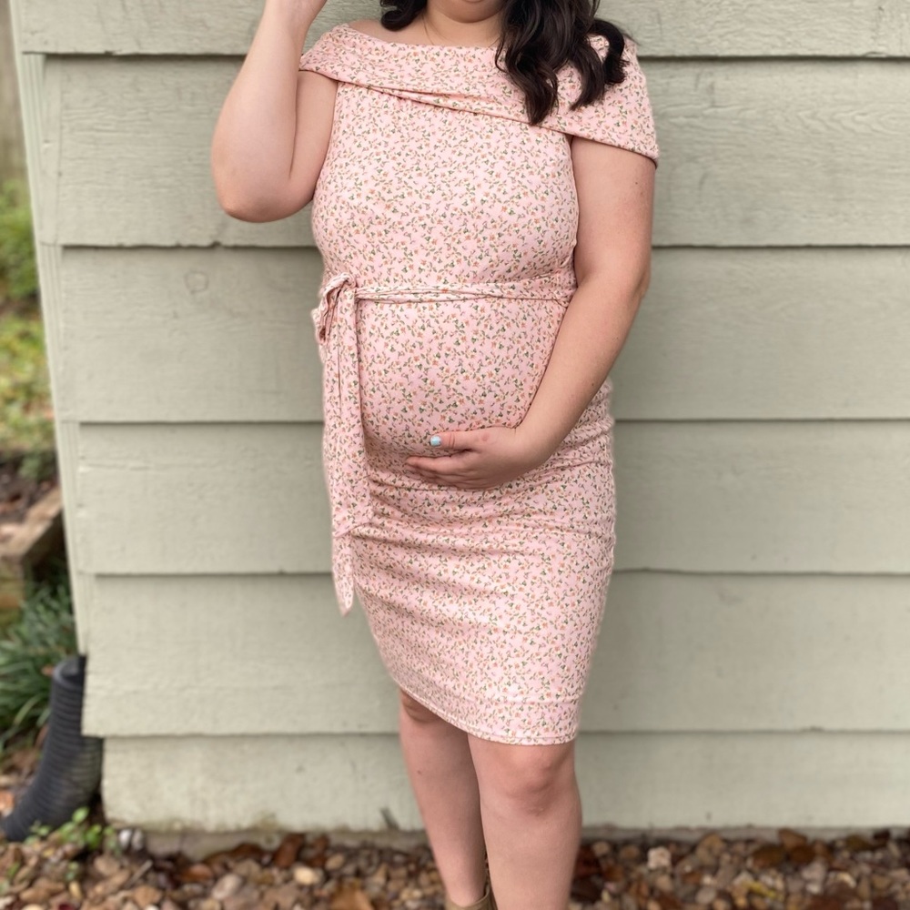 NWT - Pink blush off the shoulder floral dress XL